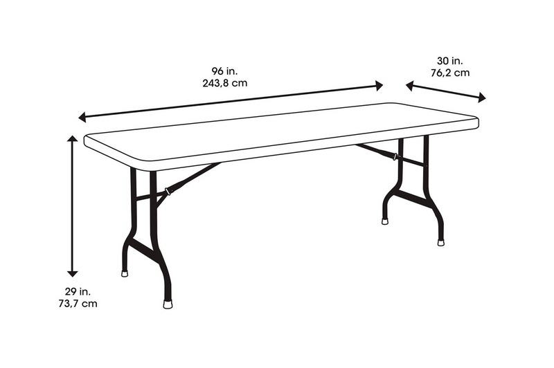 Plastic Rectangular Table (8')-BB1952