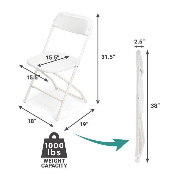 Plastic Chair Adult White (10 pc. pack)-BB1940-TX